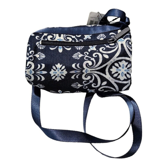 Vera Bradley Women Blue and White Lighten Up Water Bottle Crossbody - Picture 3 of 11